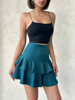 Valonlu Fırfırlı Etek Yeşil S24681 (Beden: M) - Görsel 3