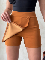Kapaklı Şort Etek Camel S208 (Beden: S)