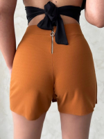Kapaklı Şort Etek Camel S208 (Beden: S) - Görsel 2
