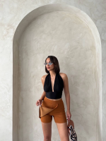 Kapaklı Şort Etek Camel S208 (Beden: S) - Görsel 4