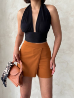 Kapaklı Şort Etek Camel S208 (Beden: L) - Görsel 5