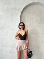 Valonlu Fırfırlı Şort Bej S24683 (Beden: L) - Görsel 4