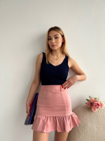 Altı Fırfırlı Etek Pudra S24817 (Beden: L) - Görsel 2