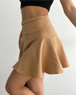 Kemerden Büzgülü Etek Camel (Beden: M) - Görsel 3