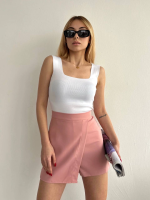 Kapaklı Şort Etek Pudra S208 (Beden: S) - Görsel 3