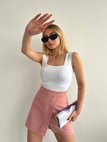 Kapaklı Şort Etek Pudra S208 (Beden: S) - Görsel 4