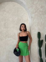 Kuş Gözü Şort Etek Yeşil S25819 (Beden: S) - Görsel 5