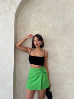 Kuş Gözü Şort Etek Yeşil S25819 (Beden: S) - Görsel 6