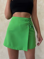 Kuş Gözü Şort Etek Yeşil S25819 (Beden: S)