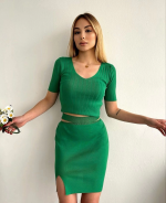 Etekli Triko Takım Yeşil T23107 (Beden: Standart)