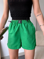 Armalı Keten Şort Yeşil S251003 (Beden: S) - Görsel 5