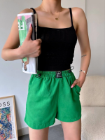 Armalı Keten Şort Yeşil S251003 (Beden: L) - Görsel 3