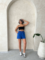 Armalı Keten Şort Saks Mavisi S251003 (Beden: S) - Görsel 4