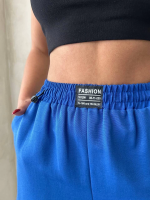 Armalı Keten Şort Saks Mavisi S251003 (Beden: L) - Görsel 6