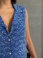 Yelekli Şort Takım Saks (Beden: S) - Görsel 6