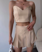 Arkadan Büzgülü Esnek Büstiyer Bej (Beden: L) - Görsel 3