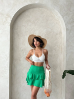 Valonlu Fırfırlı Etek Yeşil S24681 (Beden: M) - Görsel 5