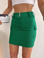 Körüklü Cep Etek Yeşil S24904 (Beden: M)