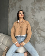 Çift Renkli Kısa Gömlek Vizonbeyaz S4021 (Beden: 40) - Görsel 2