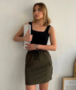 Kargo Cep İnce Paraşüt Etek Haki S241019 (Beden: S) - Görsel 3