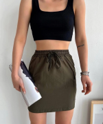 Kargo Cep İnce Paraşüt Etek Haki S241019 (Beden: L) - Görsel 2