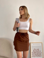 Kargo Cep İnce Paraşüt Etek Kahve S241019 (Beden: S) - Görsel 3