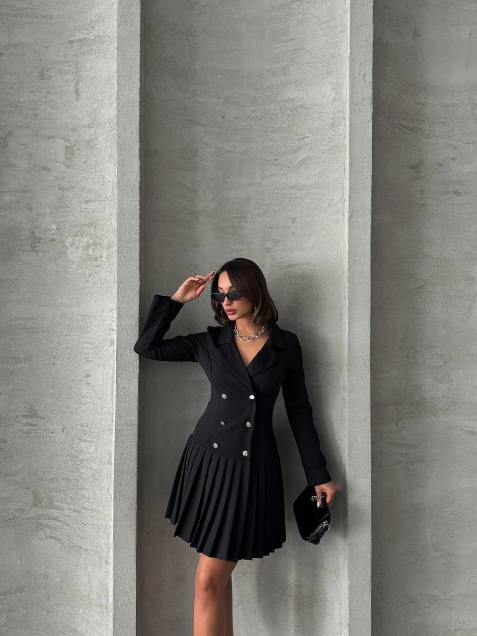 1234172_alti-piliseli-uzun-kollu-ceket-elbise-siyah-s255016-81896918-sw960sh1280.png Altı Piliseli Uzun Kollu Ceket Elbise Siyah S255016 (Beden: M) - Görsel 3