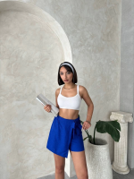 Fiyonklu Şort Etek Saks S255021 (Beden: M) - Görsel 5