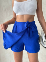 Fiyonklu Şort Etek Saks S255021 (Beden: M) - Görsel 7