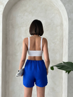 Fiyonklu Şort Etek Saks S255021 (Beden: M) - Görsel 2