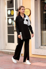 Kuş Gözü Triko Takım Siyah (Beden: Standart) - Görsel 3