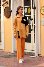 Kuş Gözü Triko Takım Hardal (Beden: Standart) - Görsel 3