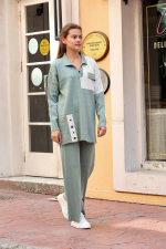 Kuş Gözü Triko Takım Mint (Beden: Standart)