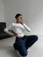 Asimetrik Alt Detaylı Bluz Beyaz (Beden: M) - Görsel 3