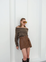Kontrast Deri Etek Kahve W260015 (Beden: S) - Görsel 4