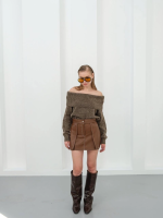 Kontrast Deri Etek Kahve W260015 (Beden: S) - Görsel 6