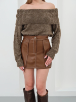 Kontrast Deri Etek Kahve W260015 (Beden: S) - Görsel 5