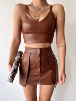 Kontrast Deri Etek Kahve W260015 (Beden: L) - Görsel 2