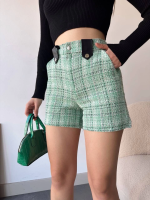 Çıtçıtlı Siyah Köprü Tüvit Şort Yeşil (Beden: L) - Görsel 4