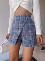 Kapaklı Tüvit Şort Etek Mavi (Beden: L) - Görsel 2