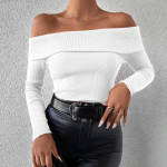 Uzun Kol Madonna Yaka Bluz Beyaz (Beden: S) - Görsel 2