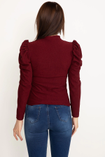 Prenses Kol Bluz Bordo W3125 (Beden: L) - Görsel 2