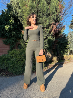 Fitilli Prenses Kol Alt Üst Takım Haki (Beden: M) - Görsel 4