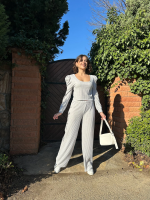 Fitilli Prenses Kol Alt Üst Takım Gri (Beden: M) - Görsel 2