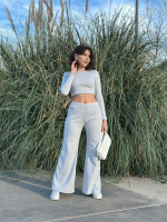 Bol Paça Altüst Takım Gri W1197 (Beden: M) - Görsel 3