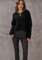 Salaş Delik Detaylı Kazak Siyah (Beden: Standart) - Görsel 2