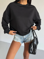 2 İplik Bisiklet Yaka Sweat Siyah F2339 (Beden: S)