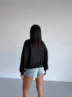 2 İplik Bisiklet Yaka Sweat Siyah F2339 (Beden: L) - Görsel 3