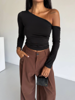 Omuz Detaylı Kollu Bluz Siyah F2336 (Beden: M) - Görsel 3