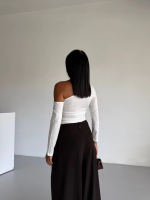 Omuz Detaylı Kollu Bluz Beyaz F2336 (Beden: S) - Görsel 2